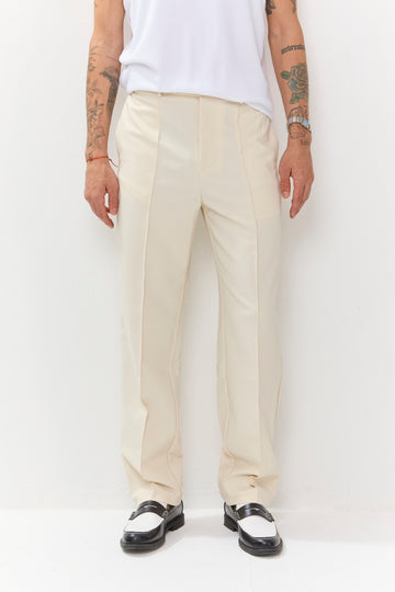 Beige Elegant Trousers